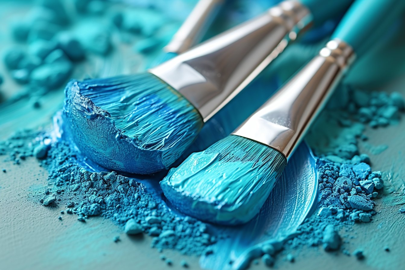 Mélange de peinture pour obtenir du bleu turquoise