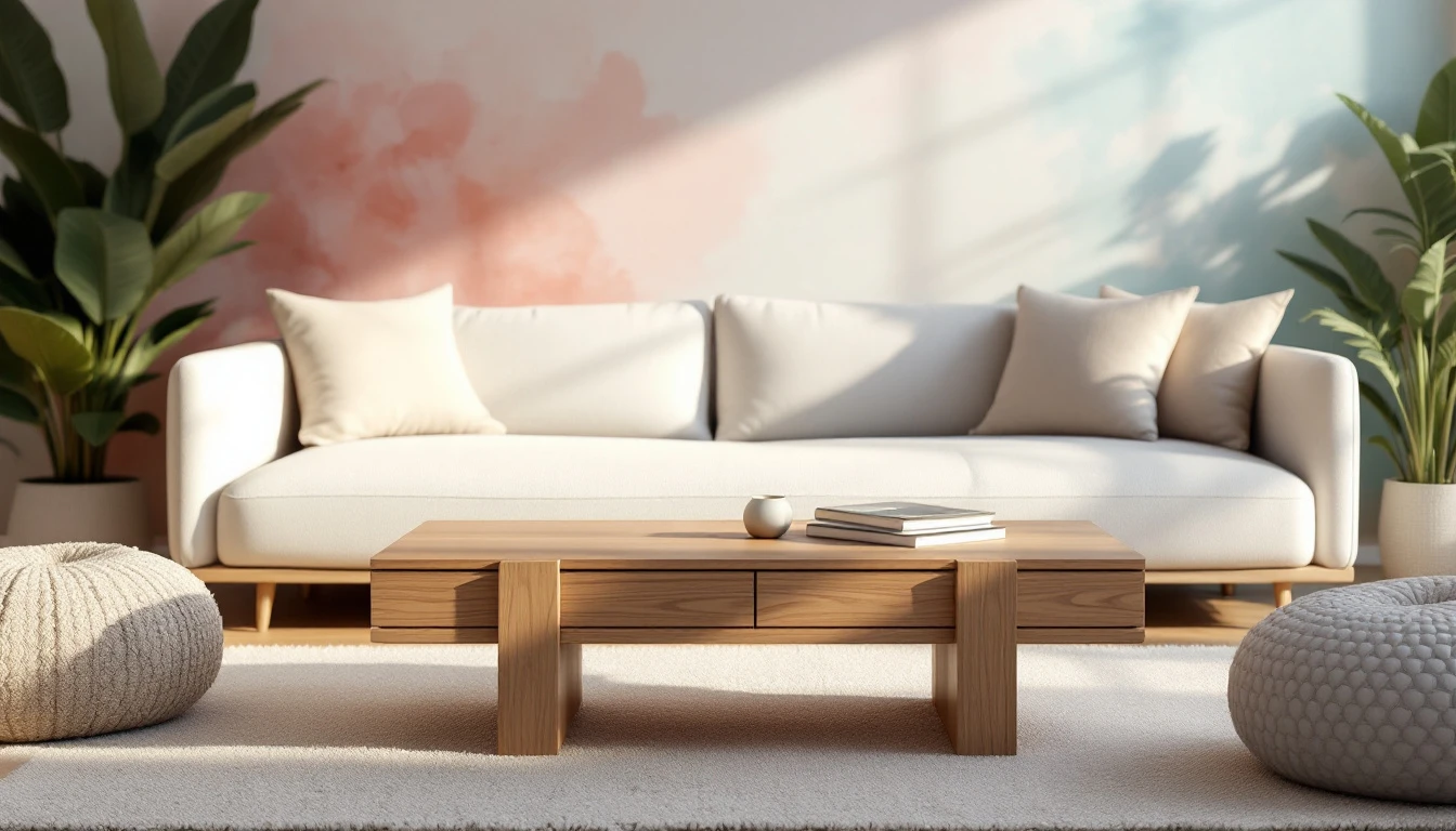Table basse design dans un salon contemporain